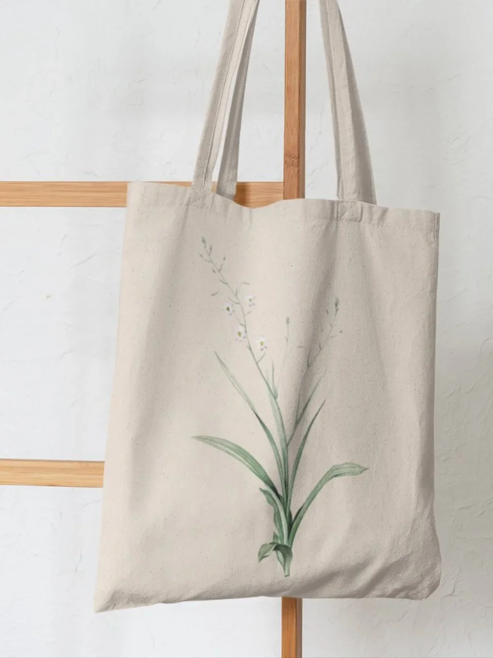 Peruvian Lily Vintage Floral Print Graphic Canvas Tote Bag